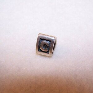 PANDORA Sterling Silver Alphabet Initial C Charm - Design 790323C